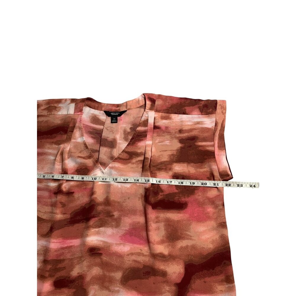 Simply Vera Vera Wang Womens V-Neck Blouse Abstract Print Polyester Medium - Picture 3 of 6